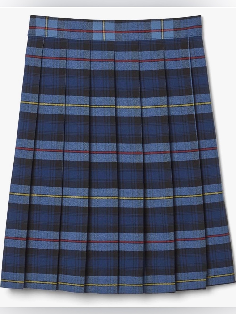 French Toast Blue Plaid Pleated Adjustable Waist Skirt Blue/Red